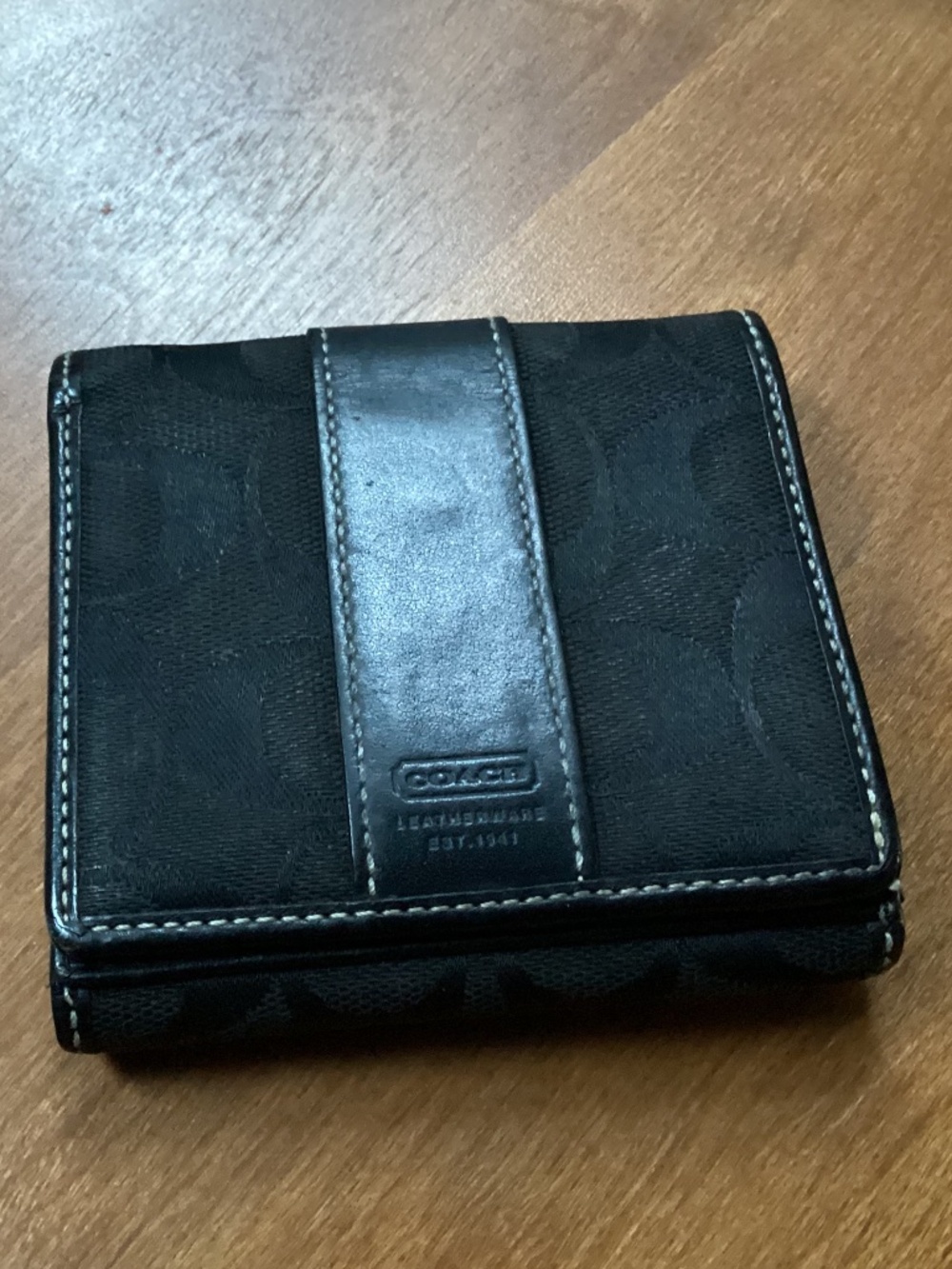 Coach Black Canvas/Leather Wallet